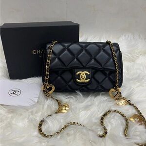 GWP Chanel Black Quilted Leather Bag